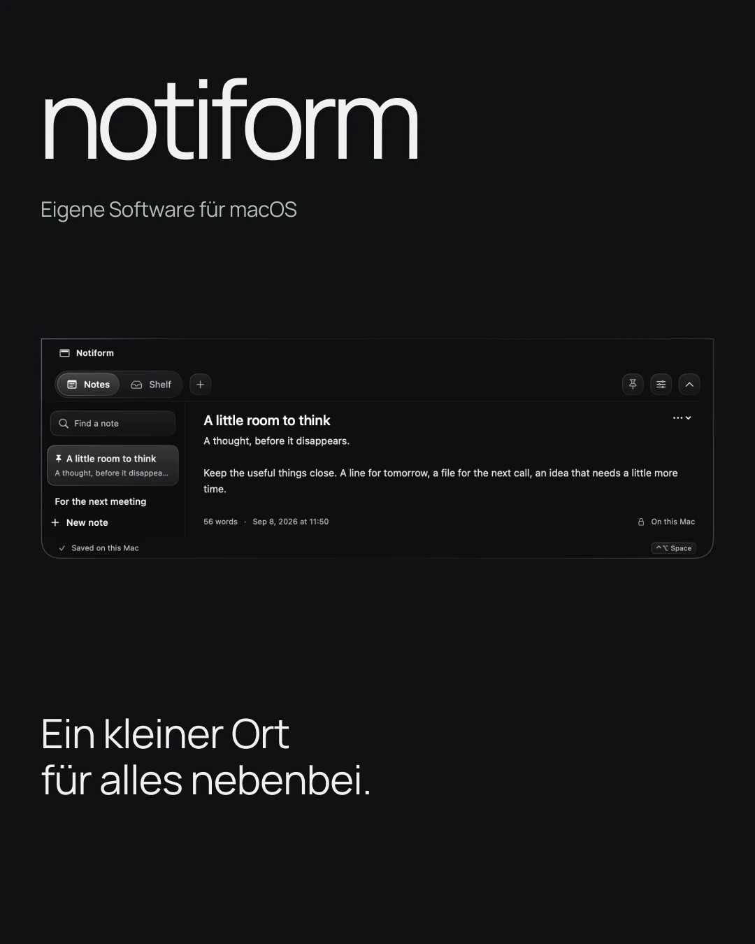 Notiform mit der echten Notizoberfläche auf schwarzem Hintergrund